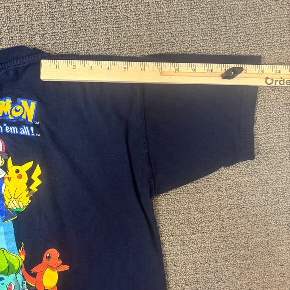 Vintage Pokemon Shirt Medium Fitted Cotton Crewneck Double Sided Graphic 1999 - Picture 7 of 11